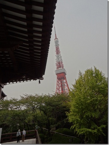 本堂から見える東京タワー